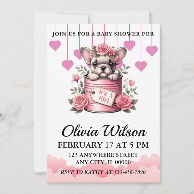 Baby Shower Invitations, Puppy Theme Invitations (Front)