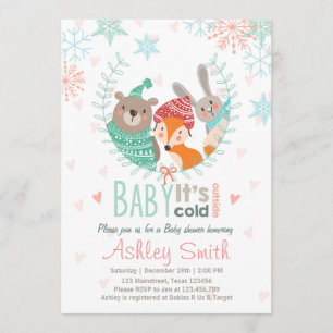 Baby Shower invite Baby cold Outside woodland
