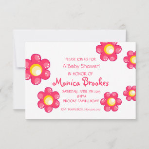 Baby Shower Invite   Baby Flowers II  w