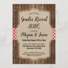 Baby Shower Invite Couples BBQ Gender Reveal