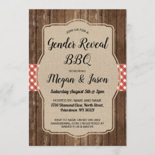 Baby Shower Invite Couples BBQ Gender Reveal