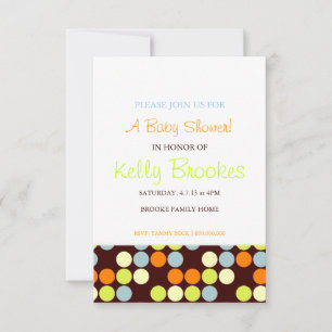 Baby Shower Invite   Dots  wor