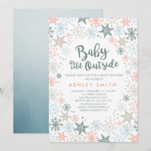 Baby Shower invite It's cold outside Snowflakes