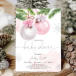 Baby Shower Invite Winter Christmas Pink Girl<br><div class="desc">♥ A cute and fun baby shower invite for a little baby on the way! ★ Easily PERSONALIZE this design with your details! ★ If you need coordinating MATCHING ITEMS, please check our matching collection or shop. Do you have any questions about our designs or if you can't find what...</div>