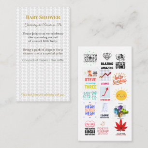Baby Shower Invite Woodland Diaper Raffle Card