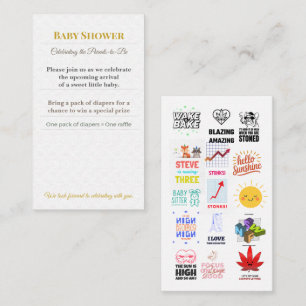 Baby Shower Invite   Woodland Diaper Raffle Card
