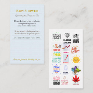 Baby Shower Invite Woodland Diaper Raffle Card