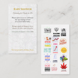 Baby Shower Invite Woodland Diaper Raffle Card
