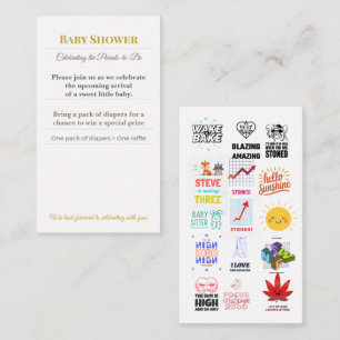 Baby Shower Invite Woodland Diaper Raffle Card