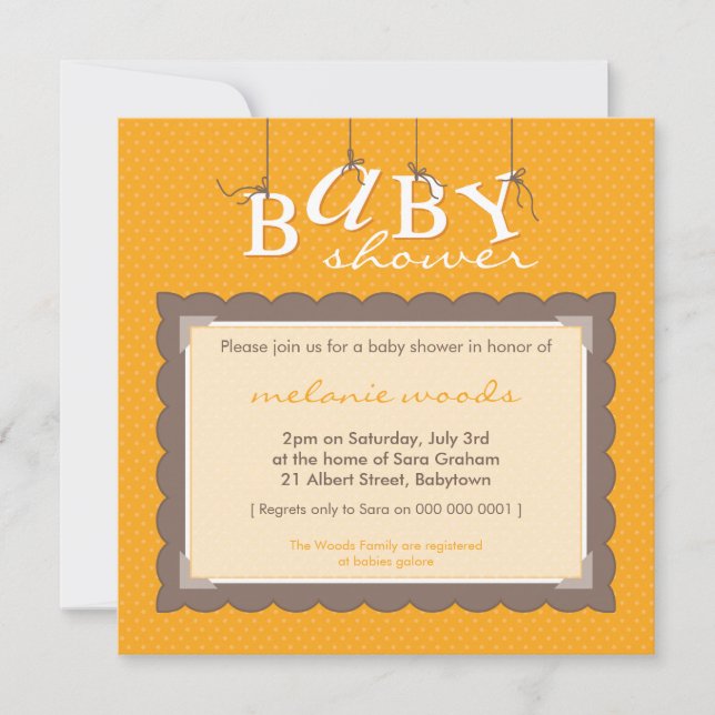 BABY SHOWER INVITES :: baby letters 1SQ (Front)