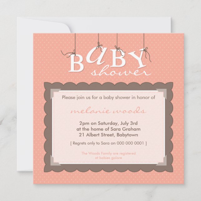 BABY SHOWER INVITES :: baby letters 5SQ (Front)