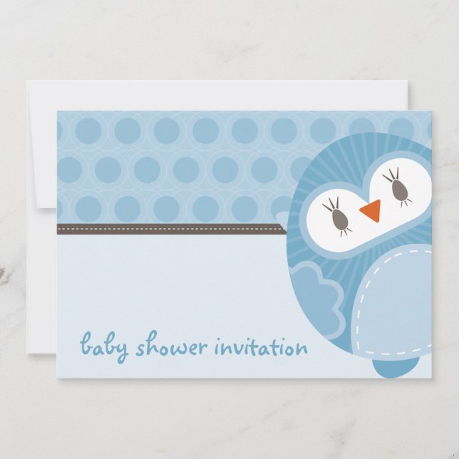 BABY SHOWER INVITES :: dancing owl 5L (Front)