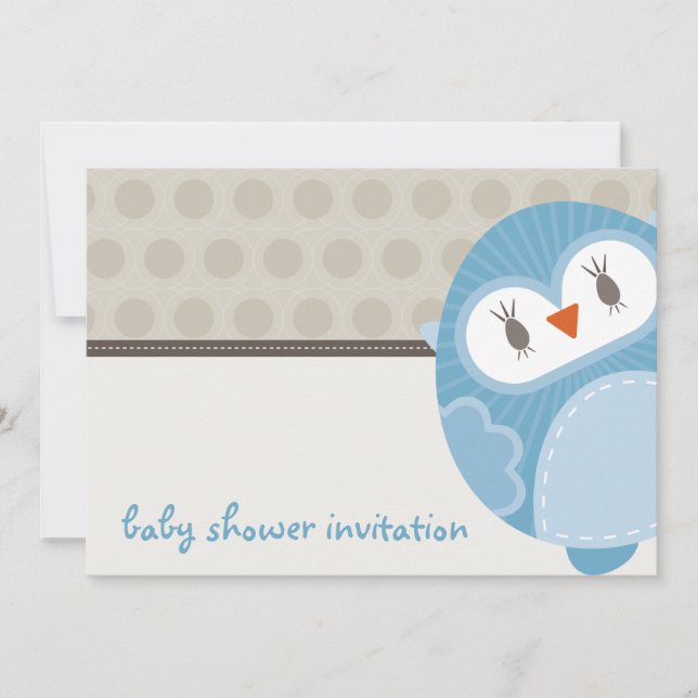 BABY SHOWER INVITES :: dancing owl 8L (Front)