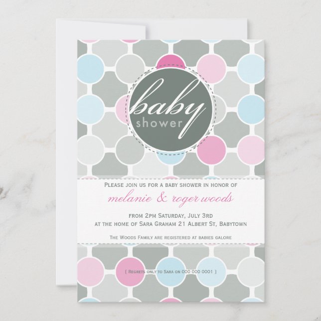 BABY SHOWER INVITES :: fizzy spots 2P (Front)