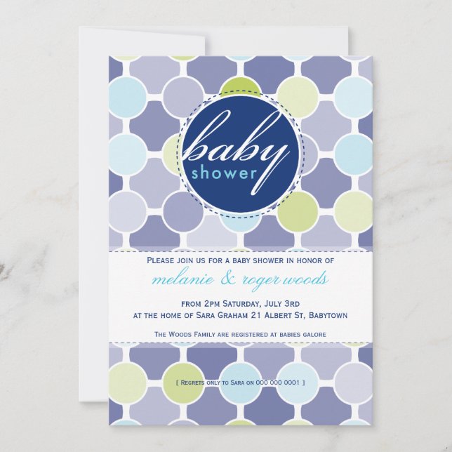 BABY SHOWER INVITES :: fizzy spots 6P (Front)