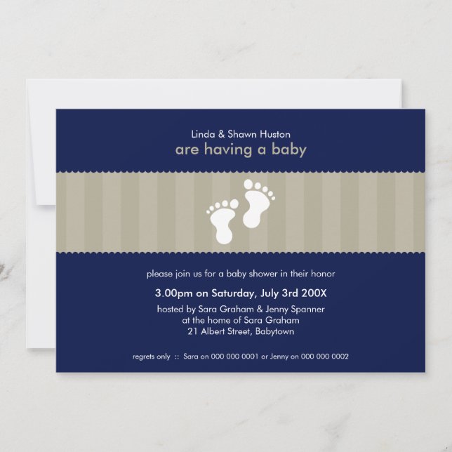 BABY SHOWER INVITES :: happy feet 8L (Front)