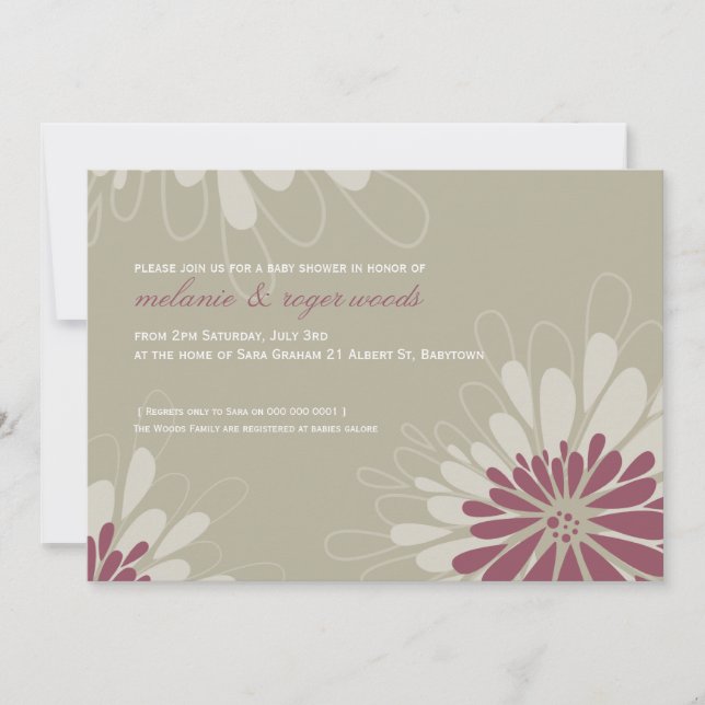BABY SHOWER INVITES :: modern bloom 5L (Front)
