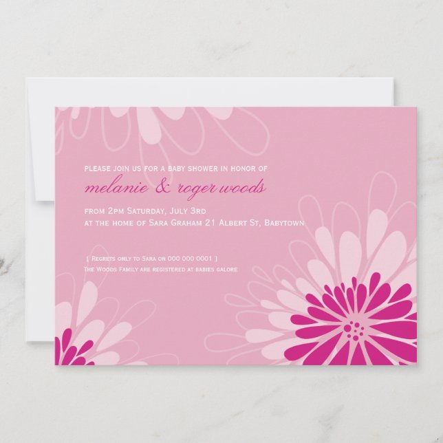 BABY SHOWER INVITES :: modern bloom 6L (Front)