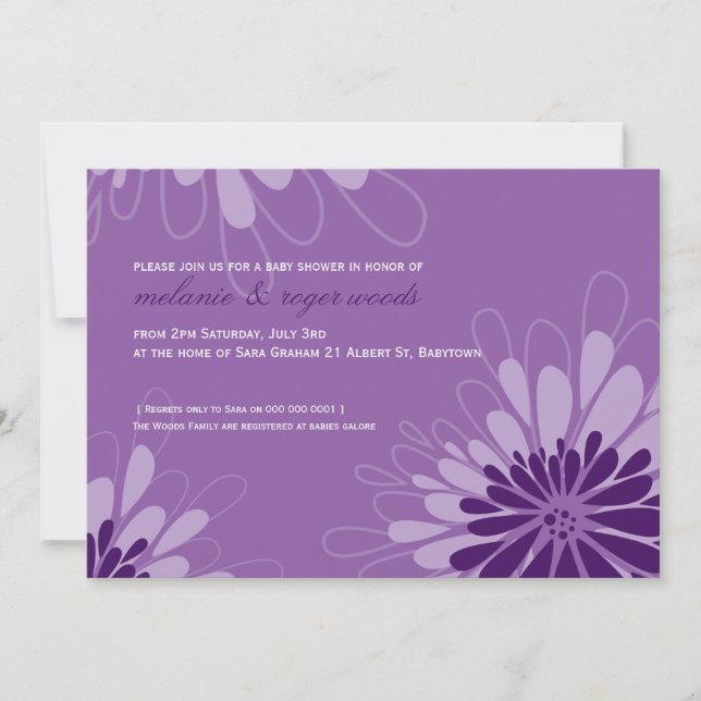 BABY SHOWER INVITES :: modern bloom 7L (Front)