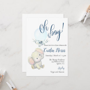 Baby Shower, It's a boy, Elephant boy Shower