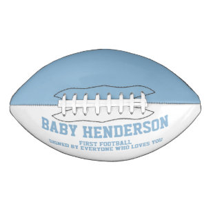Baby Shower It's A Boy Sports Blue White First  Football
