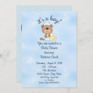 Baby Shower It's a Boy Teddy Bear Invitation