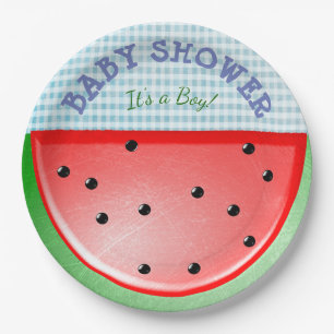 Baby Shower Its a Boy Watermelon Plates