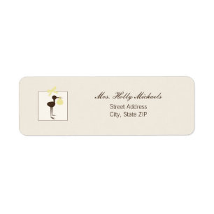 Baby shower jaune et Brown de cigogne sophistiqué