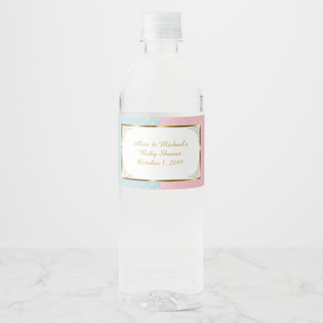 Baby shower JUMEAU, Bouteille d'eau Étiquettes 2,  (Devant)