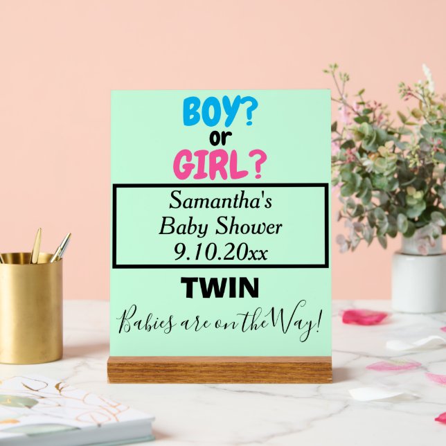Baby shower jumeau rose bleu maman pour être le no (Mariage)