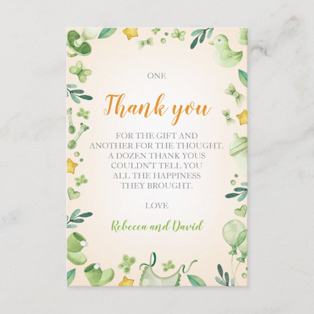 Baby shower jumeaux | Carte de remerciements | neu (Devant)