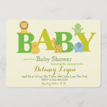 Baby Shower Jungle Animals Invitations