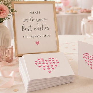 Baby Shower Keepsake Card with Hearts