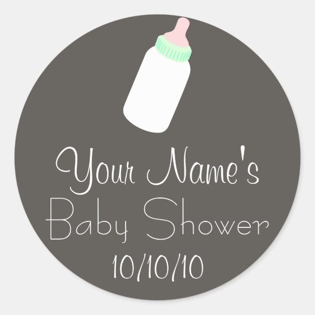 Baby Shower Label (Baby Bottle) (Front)