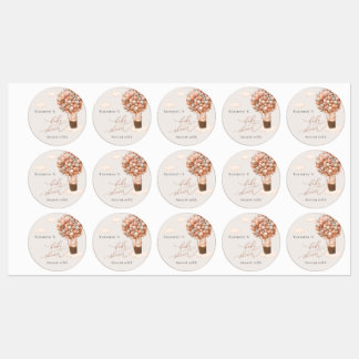 Baby Shower Label Brown Bear Balloons BearlyWait! 