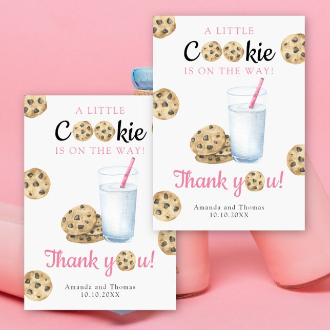 Baby shower Lait et Cookies - Carte de remerciemen (Créateur téléchargé)