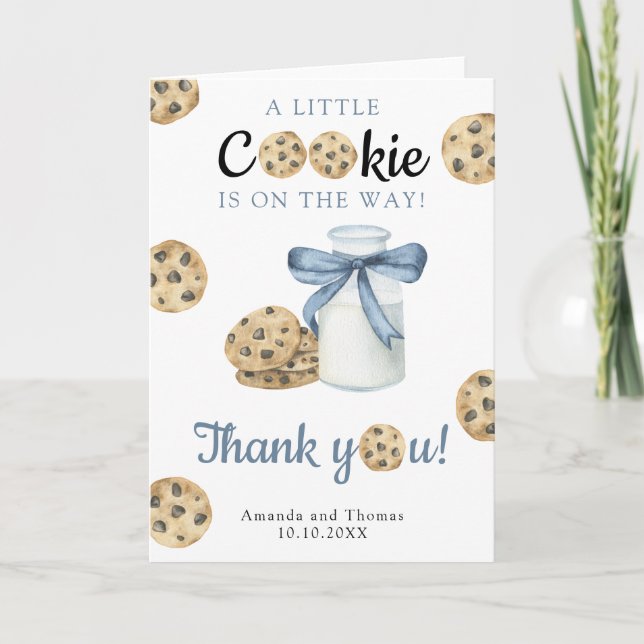 Baby shower Lait et Cookies - Carte de remerciemen (Devant)