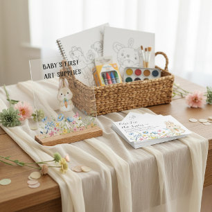 Baby shower lapin "Fournitures d'art pour bébé"