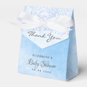 Baby Shower light blue boy thank you Favor Box