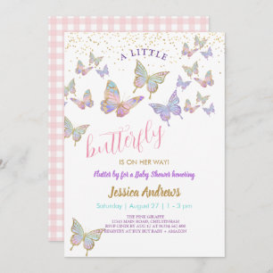 Baby shower Little Butterflies Fête Invitation