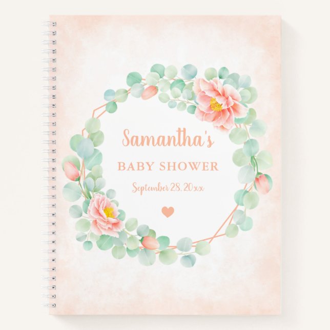 Baby shower Livre d'hôtes Eucalyptus Floral Wreath (Devant)