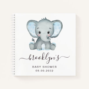 Baby shower Livre d'invité   Blue Elephant