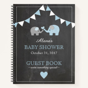 baby shower Livre d'invité Chalkboard Look Eléph