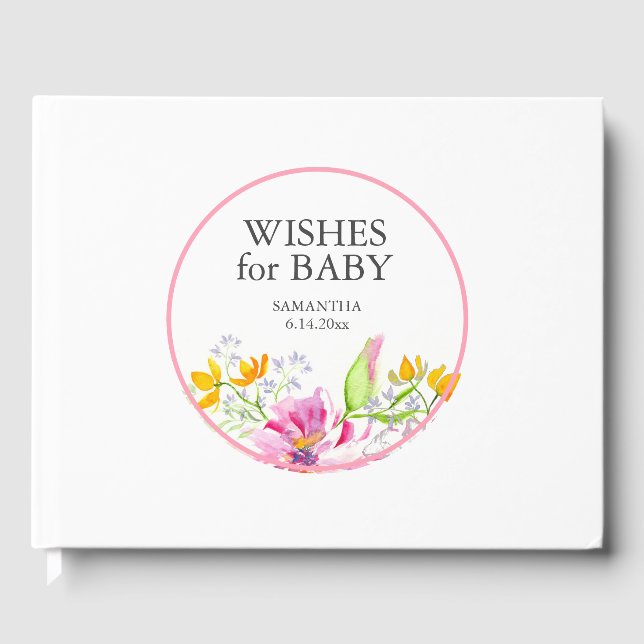 Baby shower Livre d'invité Floral (Recto)