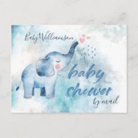Baby Shower Long Distance By Mail Blue Elephant