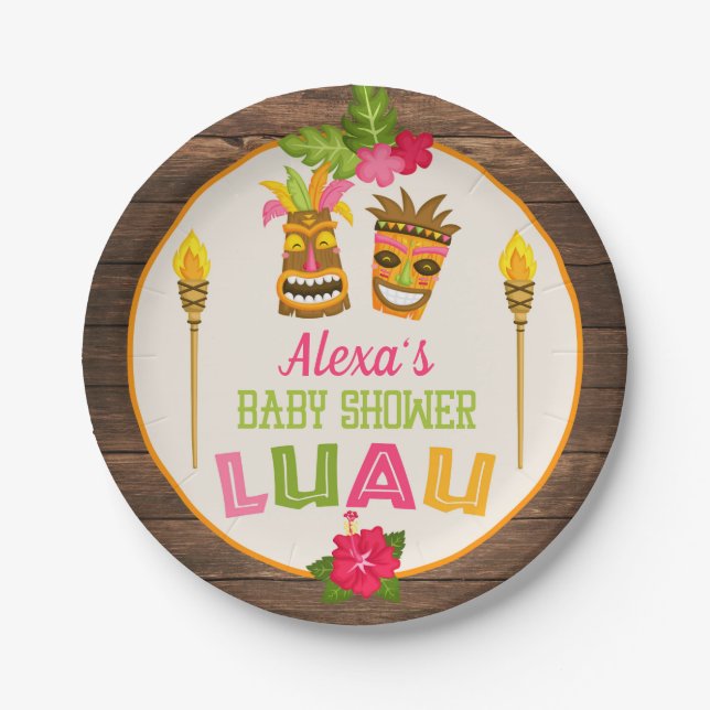 Baby Shower Luau - Paper Plate (Front)