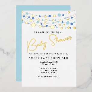 Baby shower lumineux Invitation - Jaune et Vert
