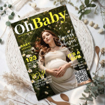 Baby Shower Magazine Cover Invitation