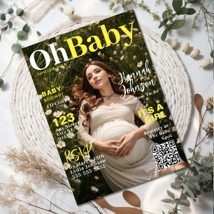 Baby Shower Magazine Cover Invitation