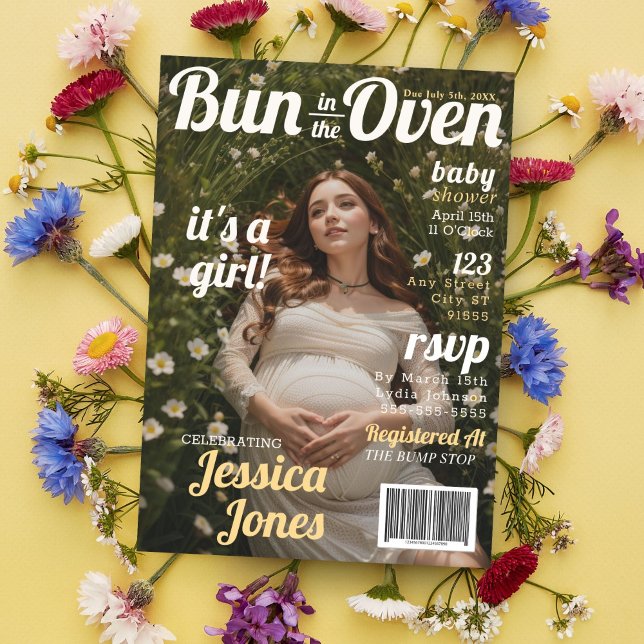 Baby Shower Maternity Magazine Cover Invitation (Creator Uploaded)